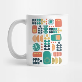 Retro Mid Century Modern in Charcoal, Teal, Yellow and Orange Mug